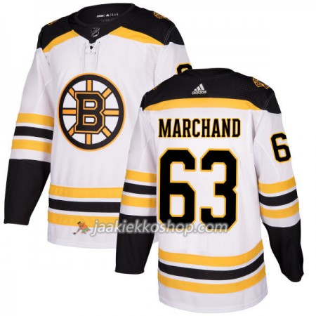 Miehille NHL Boston Bruins Pelipaita Brad Marchand 63 Adidas 2017-2018 Valkoinen Authentic